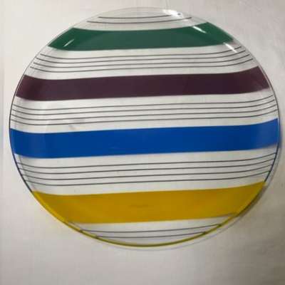 Libbey Sociables Decorated Glass Round Several 13''