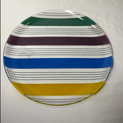 Libbey Sociables Decorated Glass Round Several 13''