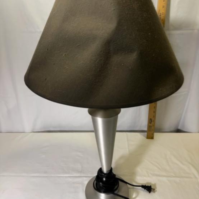 Ashley's Table Lamp Brushed Nickel & Black Accent