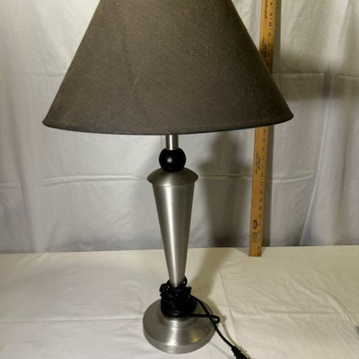Ashley's Table Lamp Brushed Nickel & Black Accent