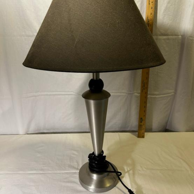 Ashley's Table Lamp Brushed Nickel & Black Accent