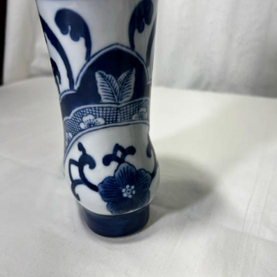 The Canton Collection Blue White Granny Boot Shoe Vase Ceramic Pottery Planter & Vintage Chinese Vase