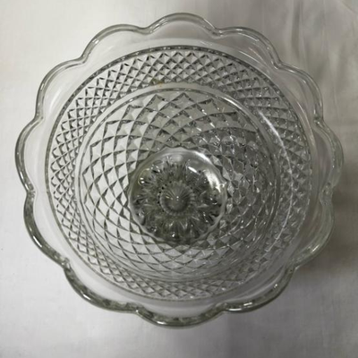 Vintage Anchor Hocking Wexford Centerpiece Fruit Bowl, footed, Trifle Bowl