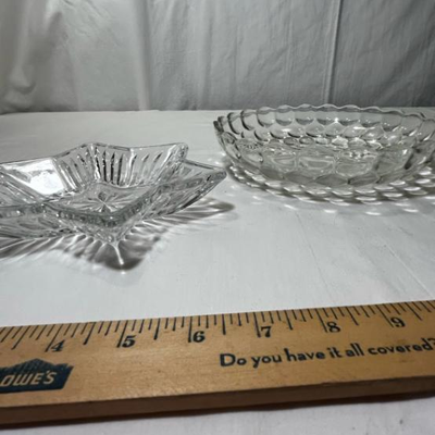 Vintage Anchor Hocking Bubble Glass Bowl & Mikasa Diamond Fire Star Dish