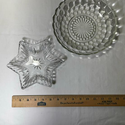 Vintage Anchor Hocking Bubble Glass Bowl & Mikasa Diamond Fire Star Dish