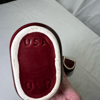 Vintage Burgundy 1930's CamArk Pottery Nesting Creamer Suger Set