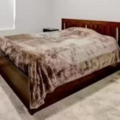 #4 Beautiful Songesand Brown Queen Size Bed With Two Sliding Drawers