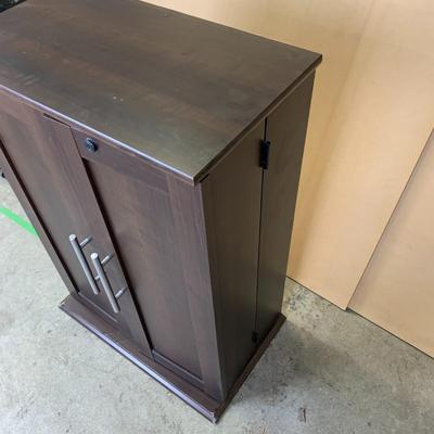 #11 Brown Storage Media Cabinet (See Photos) 23" x 13" x 33.5"