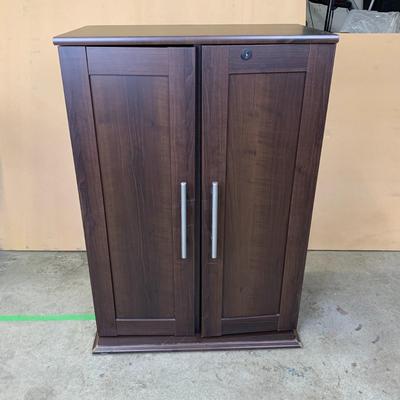 #11 Brown Storage Media Cabinet (See Photos) 23" x 13" x 33.5"