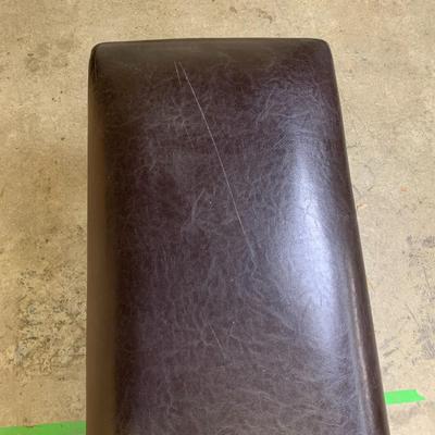 #12 Brown Pleather Cushioned Bench 51" x 19" x 14"