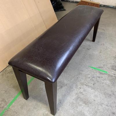 #12 Brown Pleather Cushioned Bench 51" x 19" x 14"