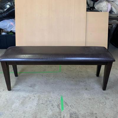 #12 Brown Pleather Cushioned Bench 51" x 19" x 14"