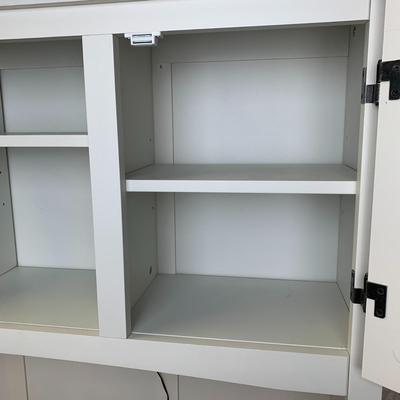 #16 White and Natural Buffet with Hutch 44". x 72.25" x17" (Two Pieces Not Drilled Together)