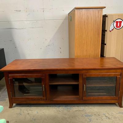 #18 Wood Entertainment Table 62" x 20" x 22.25"