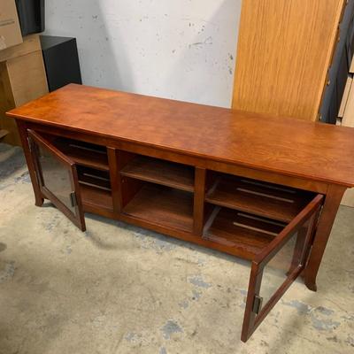 #18 Wood Entertainment Table 62" x 20" x 22.25"