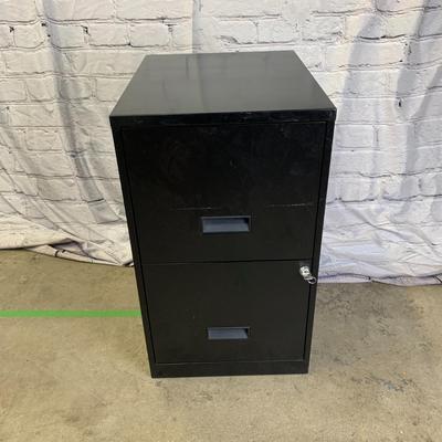#19 Two Drawer Black Filing Cabinet 18" x 14" x 24"
