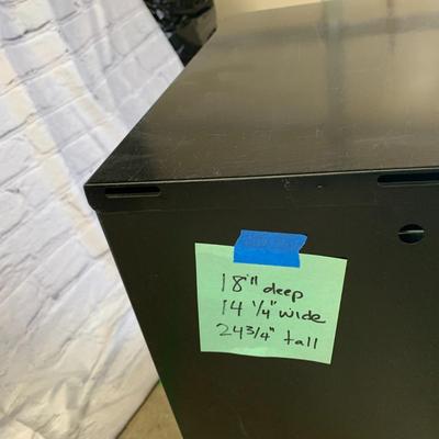 #19 Two Drawer Black Filing Cabinet 18" x 14" x 24"