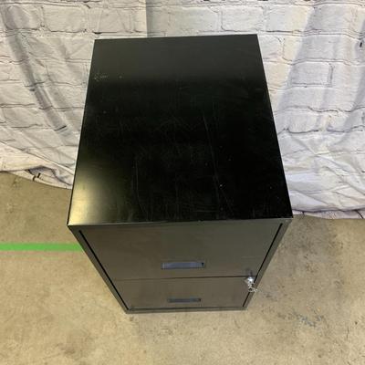 #19 Two Drawer Black Filing Cabinet 18" x 14" x 24"