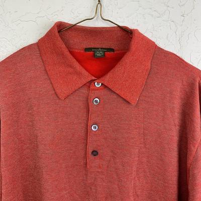 #30 Ermenegildo Zegna XL Red Quarter Button Sweater