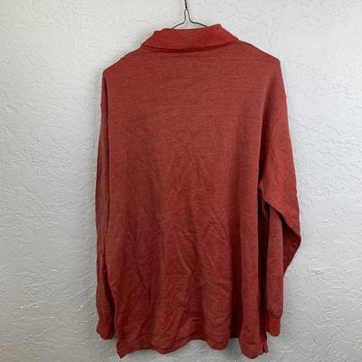 #30 Ermenegildo Zegna XL Red Quarter Button Sweater