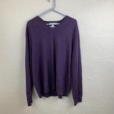 #32 Calvin Klein XXL Extra FIne Merino Purple Sweater
