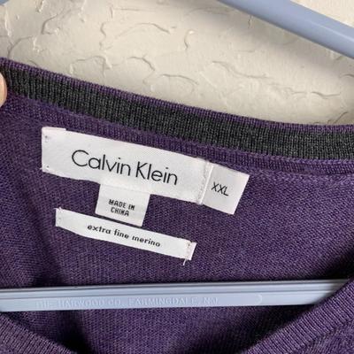 #32 Calvin Klein XXL Extra FIne Merino Purple Sweater