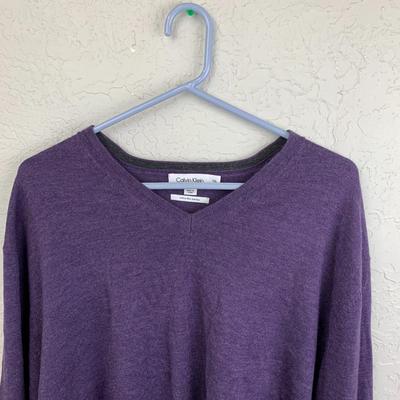 #32 Calvin Klein XXL Extra FIne Merino Purple Sweater