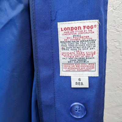 #43 London Fog Blue Trench Coat Size 6