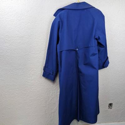 #43 London Fog Blue Trench Coat Size 6