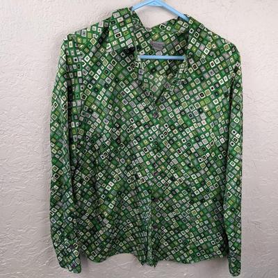 #47 Ann Taylor Green Blouse Size 14