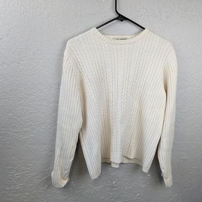 #49 Marsh Landing White Cotton Sweater Women's Large