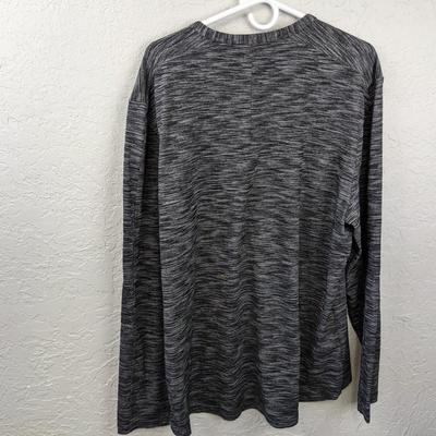 #53 Gray/Black Quarter Button Long Sleeve Shirt XXL