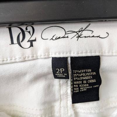 #101 DG2 Whtie Capris by Diane Gilman Size 2p