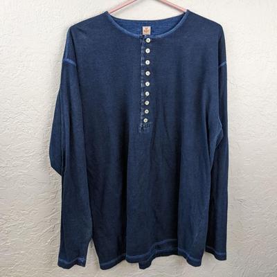 #113 Rivet Blue 1/2 Button Down Longsleeve Size XXL