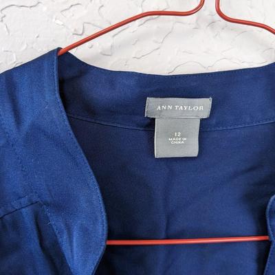 #124 Ann Taylor Blue Blouse Size 12