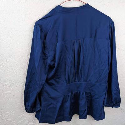 #124 Ann Taylor Blue Blouse Size 12