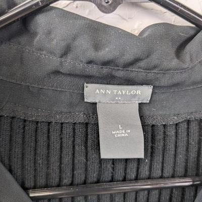 #126 Ann Taylor Black Shortsleeve Sweater Size Large