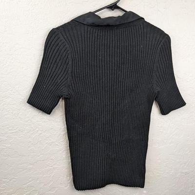 #126 Ann Taylor Black Shortsleeve Sweater Size Large