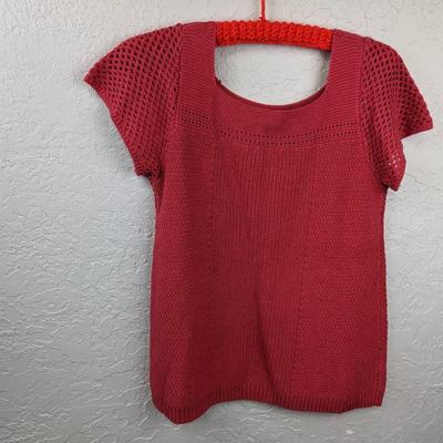 #128 Pink Loft Short Sleeve Sweater Size Medium