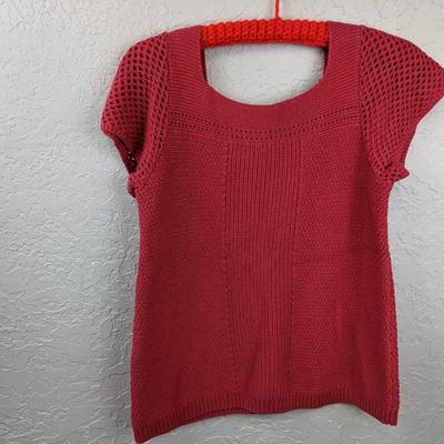 #128 Pink Loft Short Sleeve Sweater Size Medium