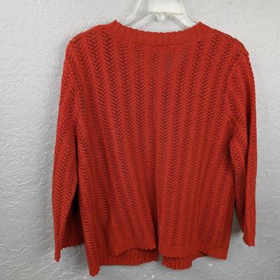 #129 Orange Jones New York Large Sweater