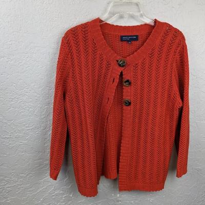 #129 Orange Jones New York Large Sweater