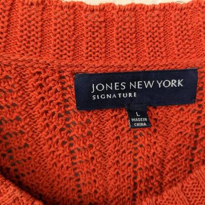 #129 Orange Jones New York Large Sweater