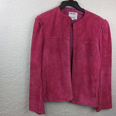 #132 Pink Leather Jacket Large