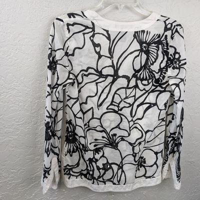 #143 Black/White Flower Shirt International Concepts Size 6 