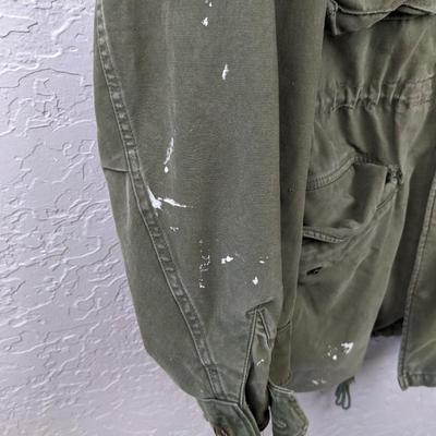 #145 Army Green Jacket With Paint