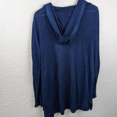 #146 Tahari Blue Medium Linen Cardigan