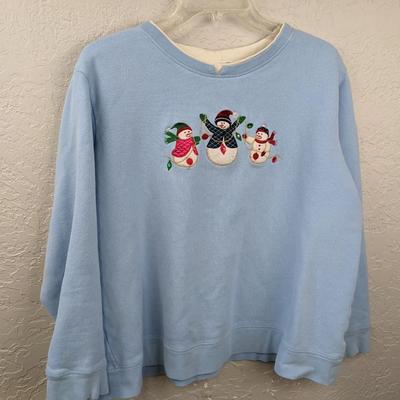 #150 Cozy Blue Snowman Sweater