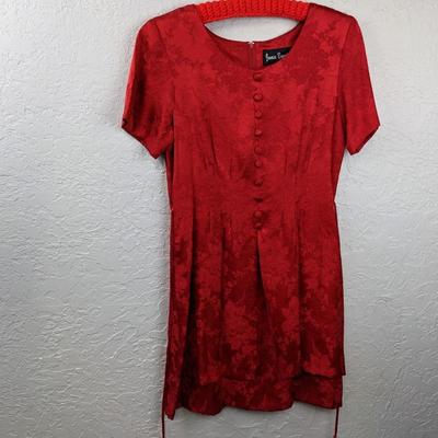 #152 Red Vintage Dress Size 8