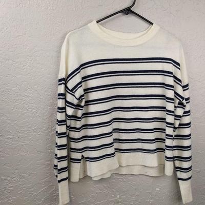 #155 Black/White Striped Sweater (No Size Tag)